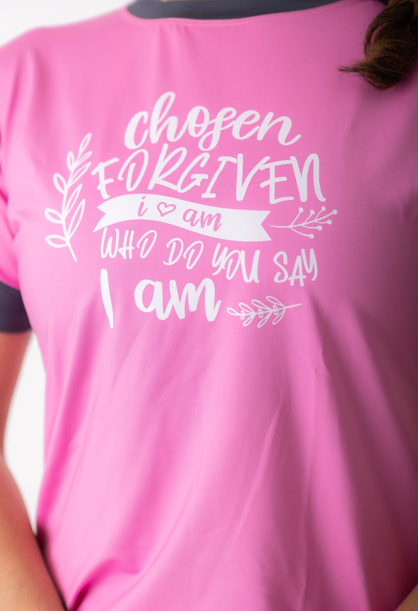 Blusa Baby look feminina Fitness Rosa e Cinza